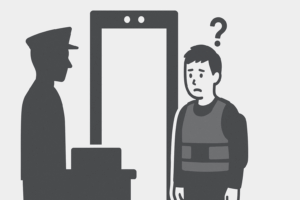防刃ベストを来たまま飛行機に乗れる？
